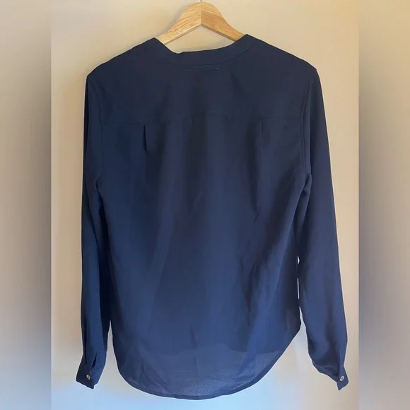 Nine West Deep Blue V-Neck Blouse - Picture 4 of 4